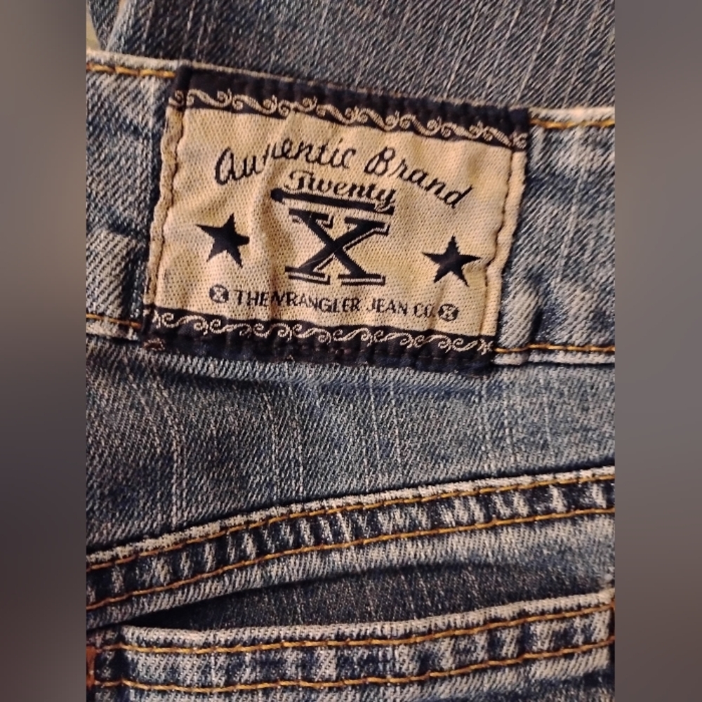 Vintage Wrangler Snap Front Cherry Lined Straight Leg Denim Jeans Jr.11 - Picture 9 of 14